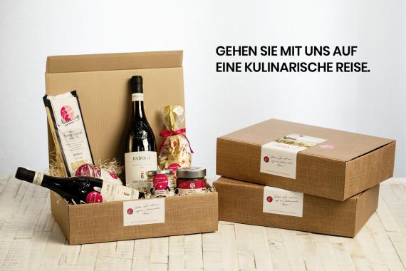 Geschenkbox mit Barolo und Trüffelcreme